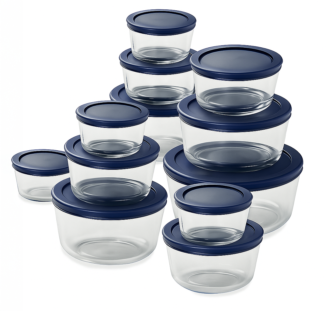 Pyrex® Simply Store® 12 Piece Set – Includes 12 Glass Containers + 12 Lids