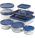 Anchor Hocking® 8pc Mixed FS Set w/Navy Snugfit Lids