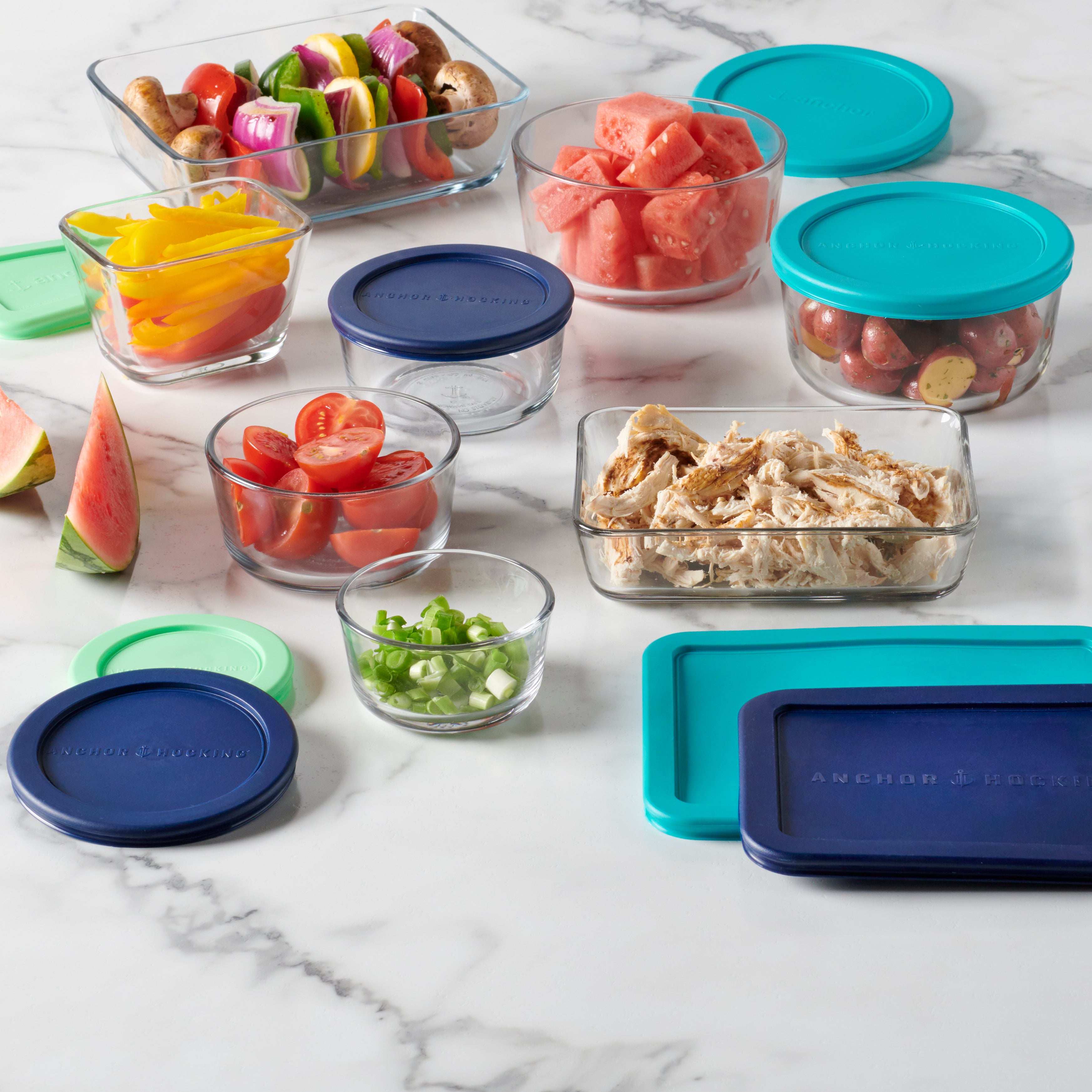 Anchor Hocking® 8 Piece Snugfit Storage Set w/Multicoloured Lids