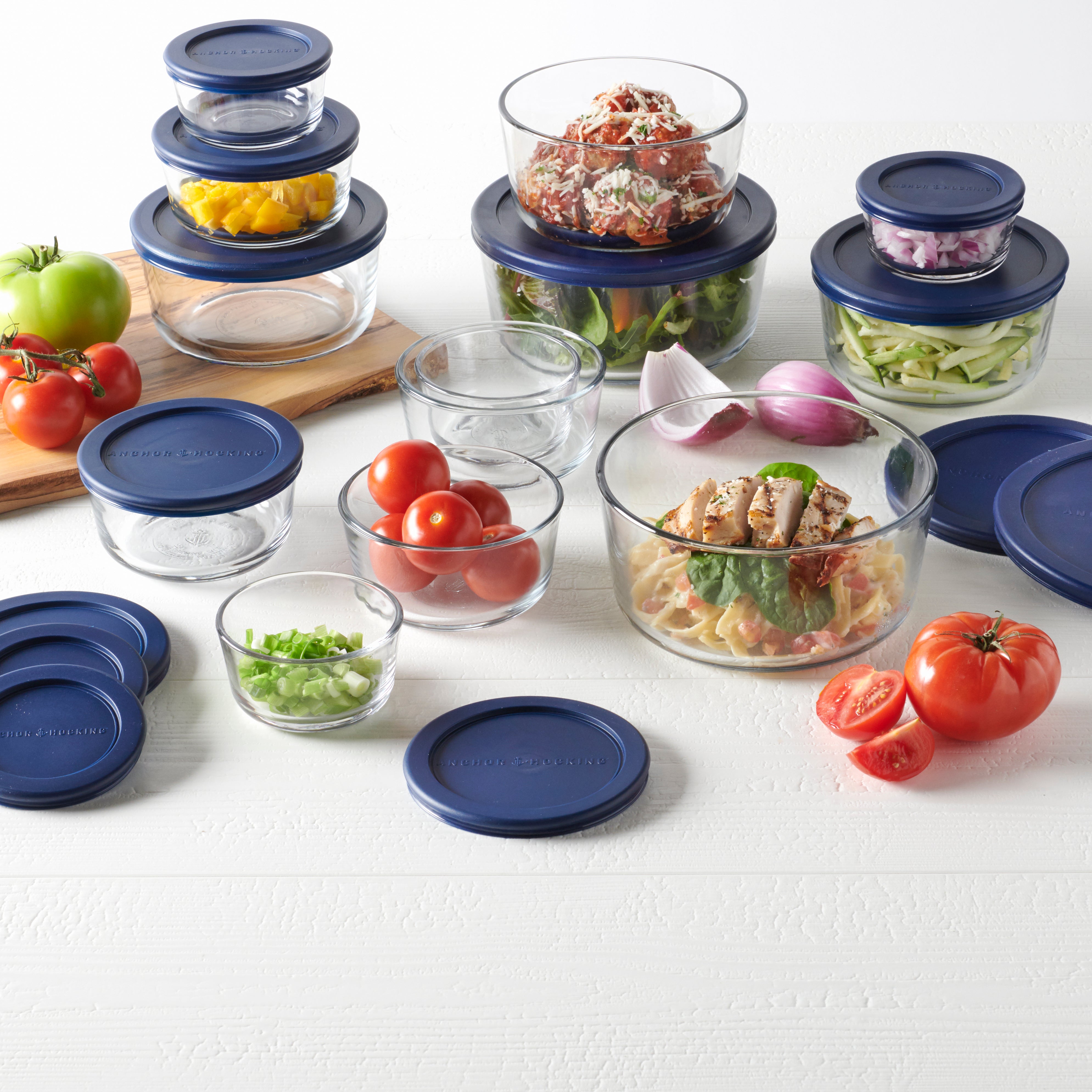 Anchor Hocking® Snugfit Storage 13 Piece Set w/Navy Lids