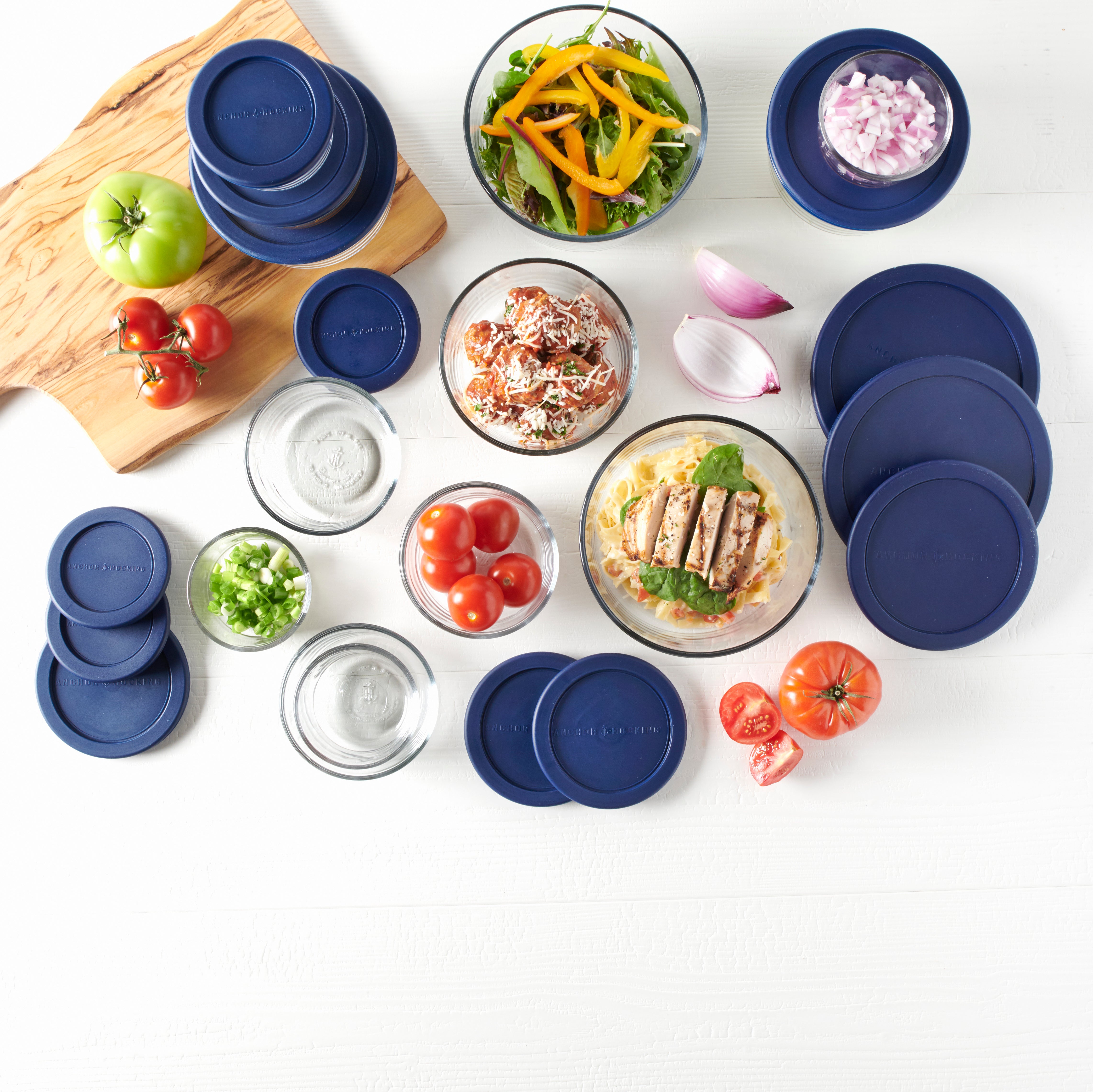 Anchor Hocking® Snugfit Storage 13 Piece Set w/Navy Lids