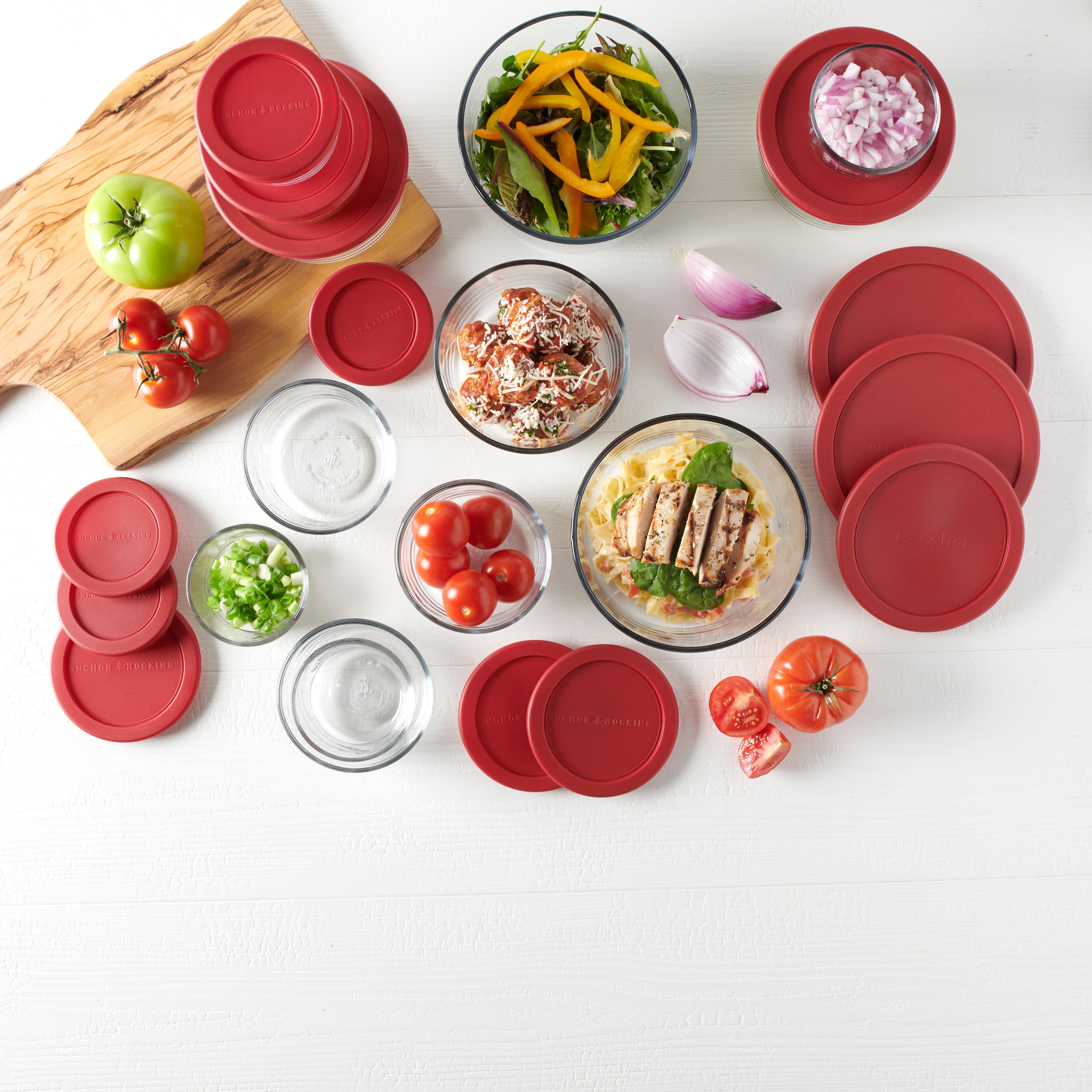Anchor Hocking® Snugfit Storage 13 Piece Set w/Red Lids