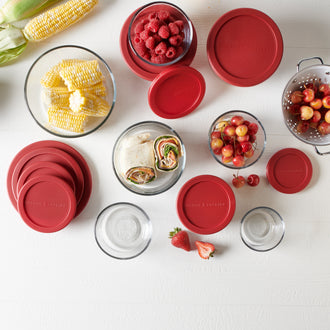 Anchor Hocking® 9pc Round FS Set w/Red Snugfit Lids