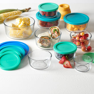 Anchor Hocking® 9pc SnugFit Glass Food Storage Set with Multicoloured Lids