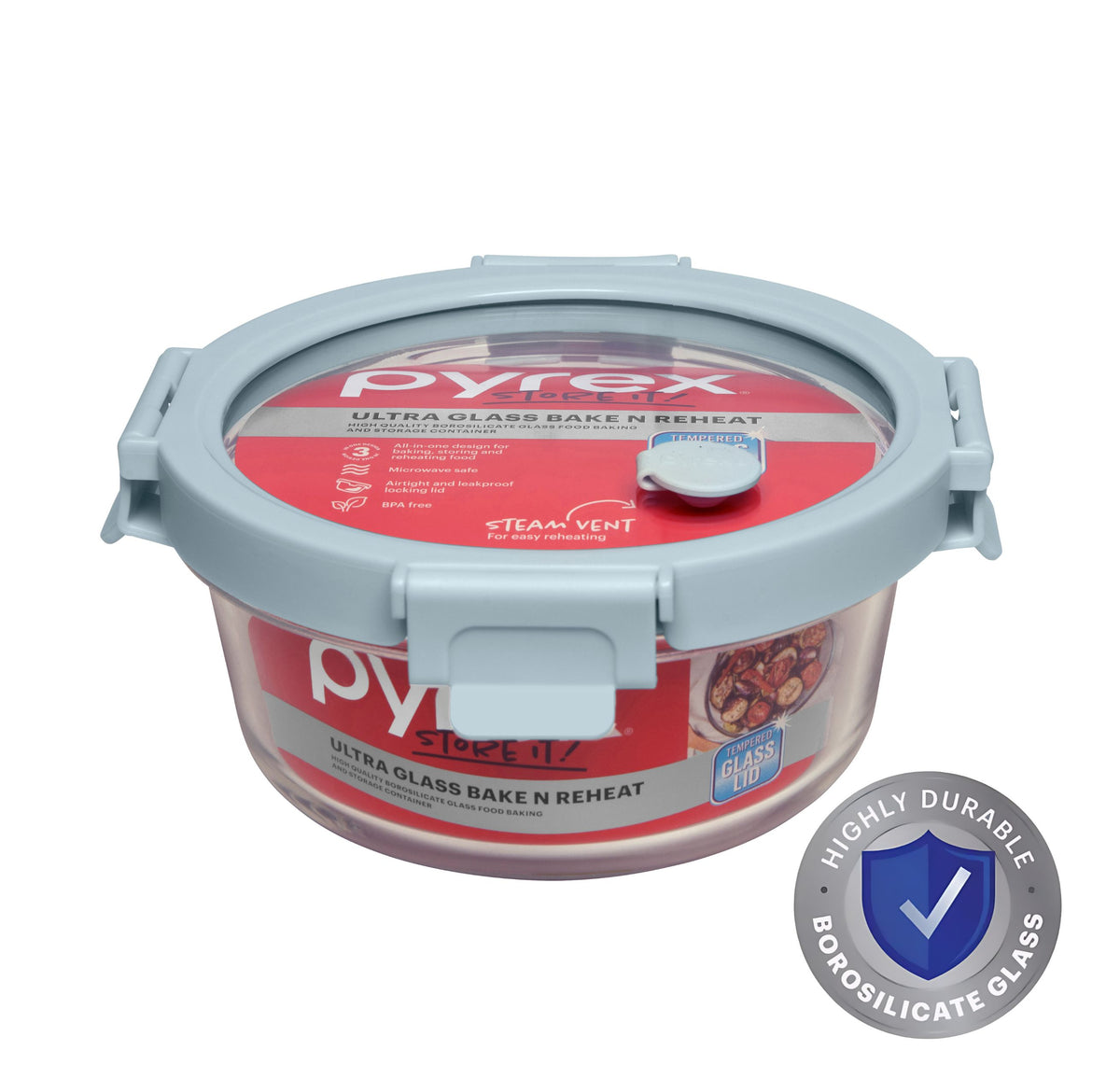 Pyrex® Ultra Glass Bake N Reheat Round Storage 650mL
