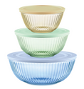 Pyrex® Colours Storage Sculptured 6 Piece Bowl Set (Yellow/Green/Blue)