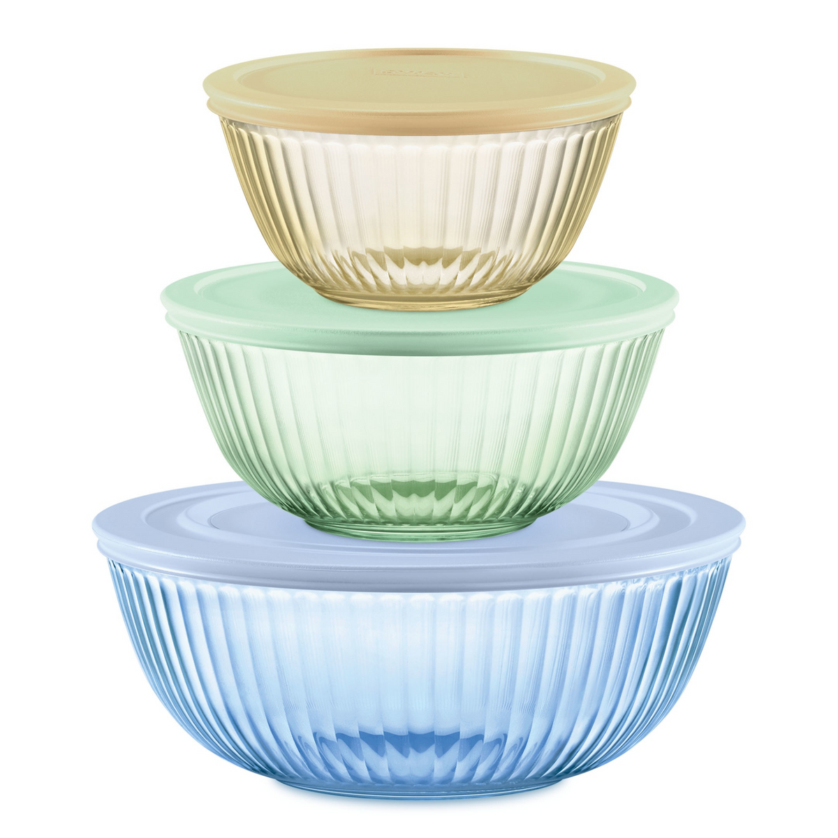Pyrex® Colours Storage Sculptured 6 Piece Bowl Set (Yellow/Green/Blue ...