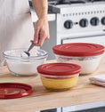 Anchor Hocking® Mixing Bowl 6 Pc Set w/Cherry Lids (0.95L, 1.42L, 2.37L)