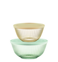 Pyrex® Colours Storage Sculptured Bowl 4 Piece Set (Yellow/Green)