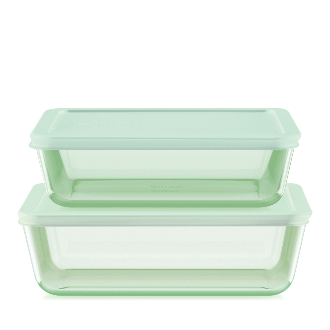 Pyrex® Colours Storage Green 4 Piece Set (6 Cup|11 Cup)