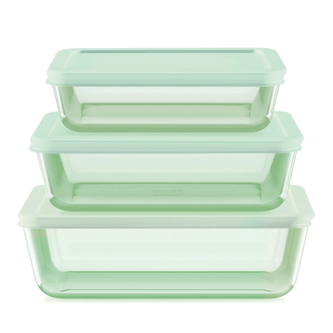 Pyrex® Colours Storage Green 6 Piece Set (3 Cup|6 Cup|11 Cup)