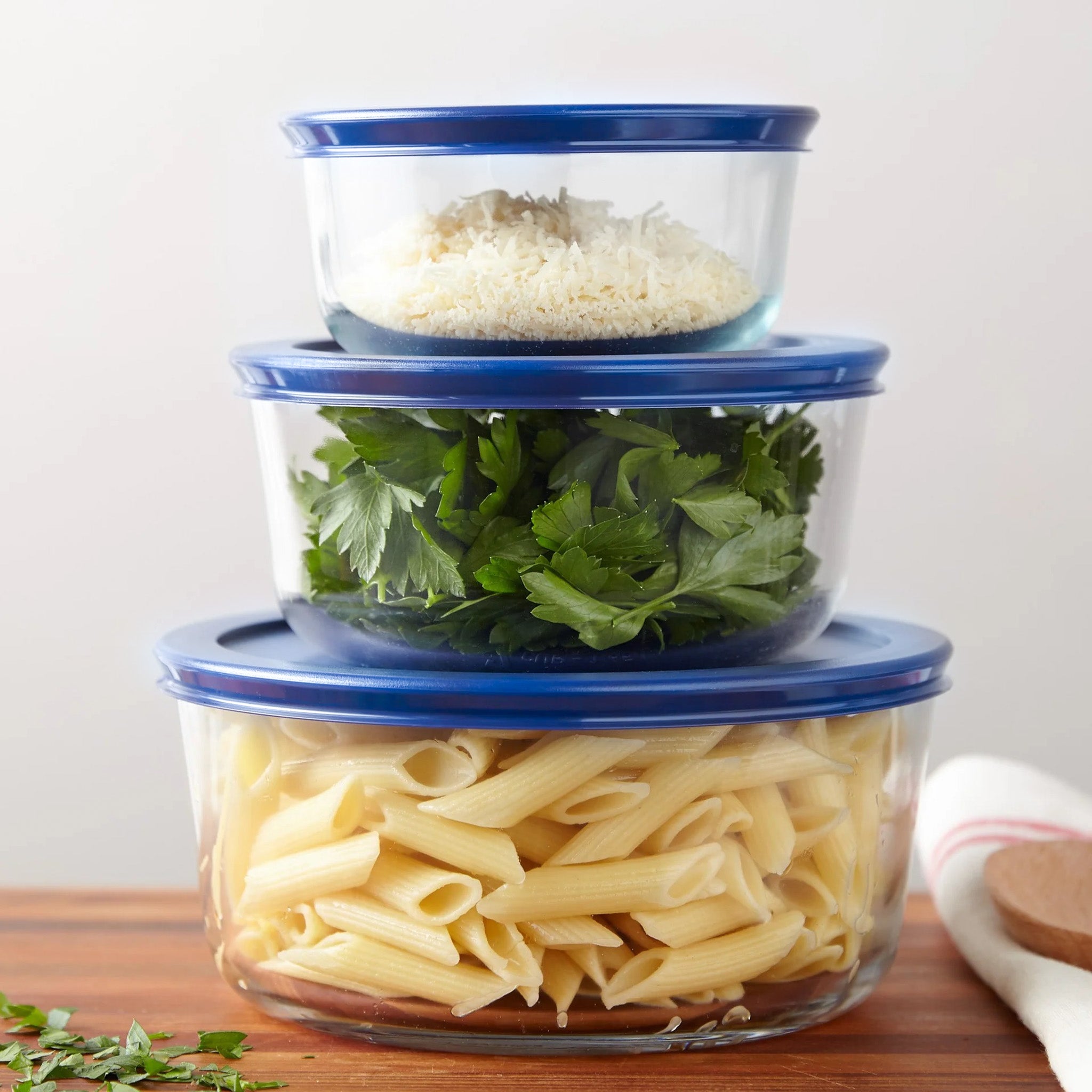 Pyrex® Simply Store 6 Piece Round V/P-Blue (1, 2,4, Cup) Valued $37.95