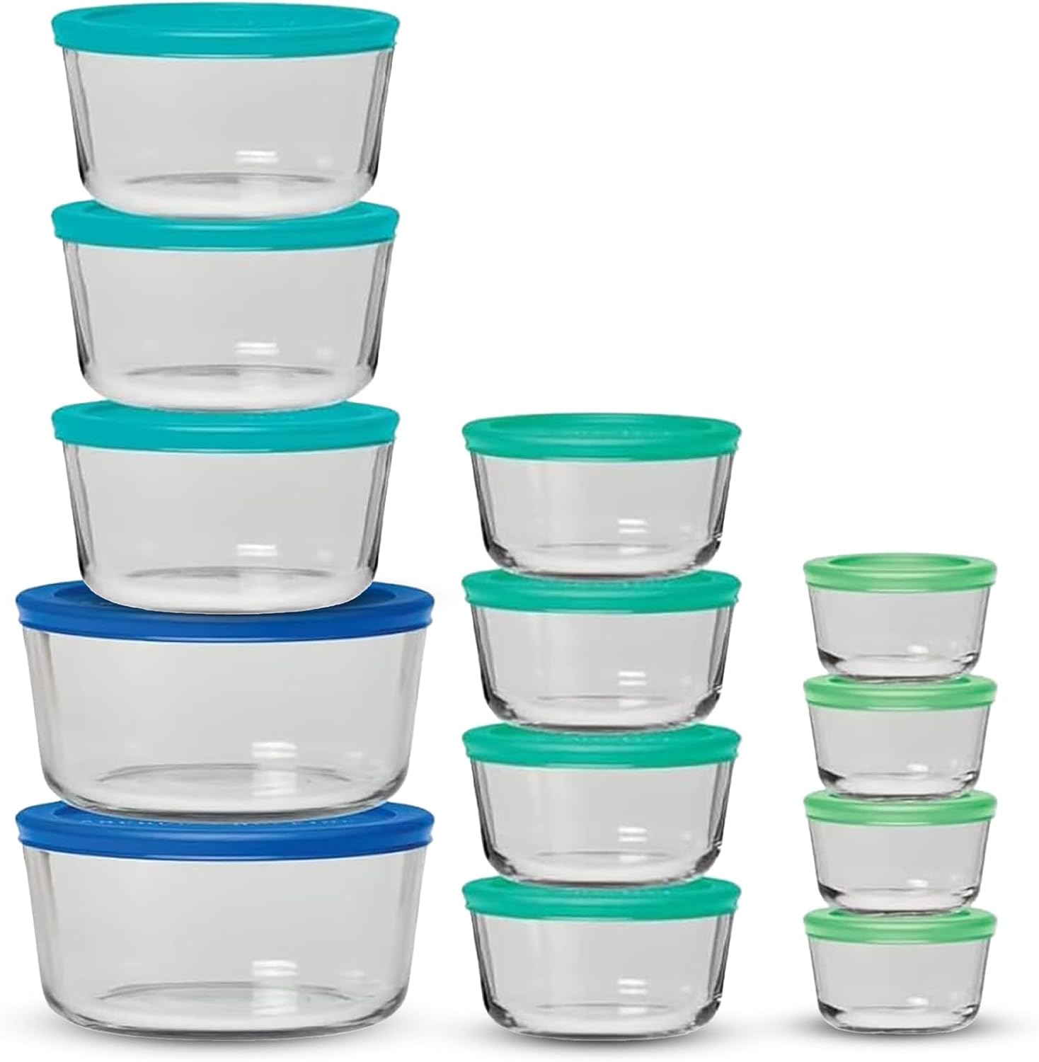 Anchor Hocking® Snugfit Storage 13 Piece Set w/Teal Lids