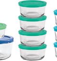 Anchor Hocking® 9pc SnugFit Glass Food Storage Set with Multicoloured Lids