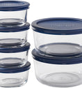 Anchor Hocking® Snugfit Storage 6 Piece Set w/Navy Lids