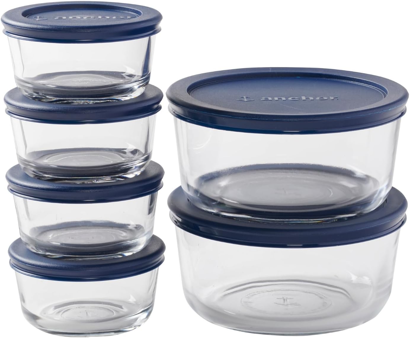 Anchor Hocking® Snugfit Storage 6 Piece Set w/Navy Lids