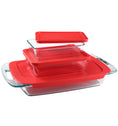 Pyrex® Easy Grab 6 Piece Bakeware V/P w/Red Lids (2.85L, 3 & 6 Cup)