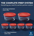Anchor Hocking® 6pc Set w/Red Snugfit Lids