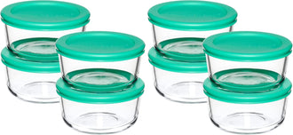 Anchor Hocking® 8pc 2 Cup Rnd Snugfit Set w/Mint Lids