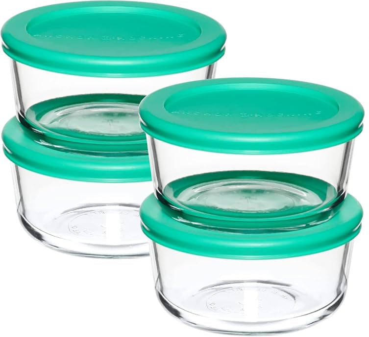Anchor Hocking® 4pc 2 Cup Rnd Snugfit Set w/Mint Lids