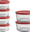 Anchor Hocking® 6pc Set w/Red Snugfit Lids
