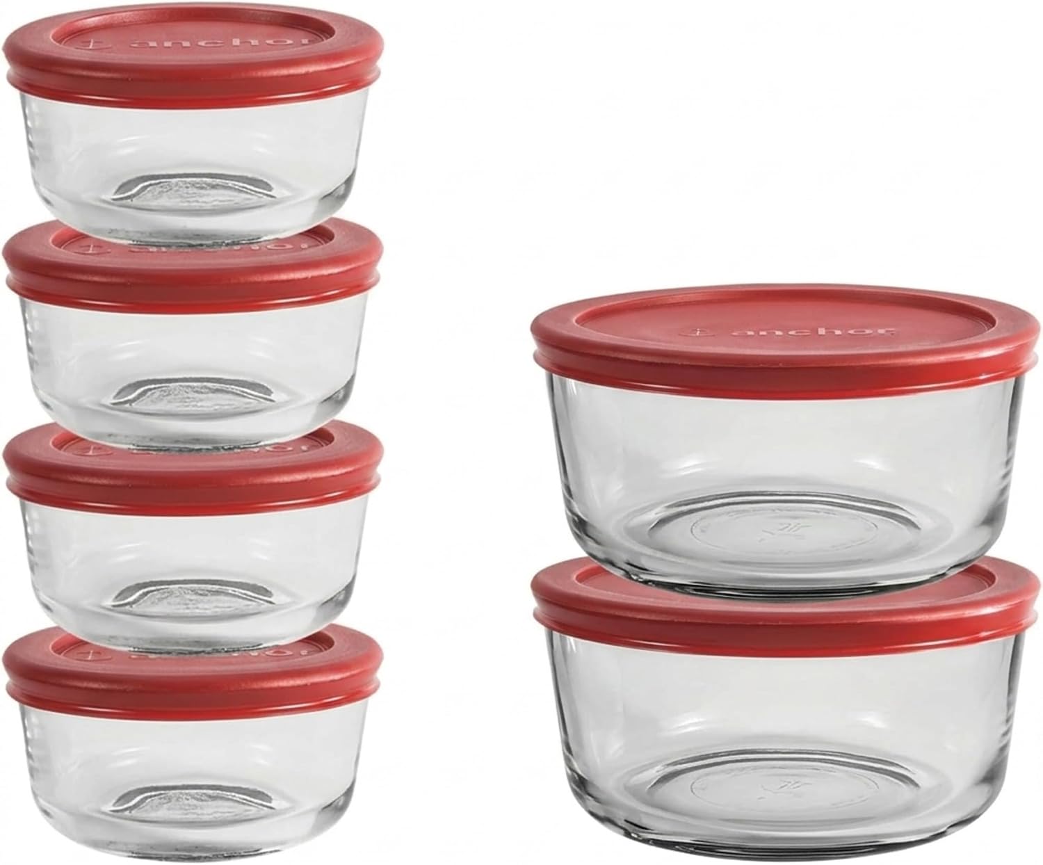 Anchor Hocking® 6pc Set w/Red Snugfit Lids