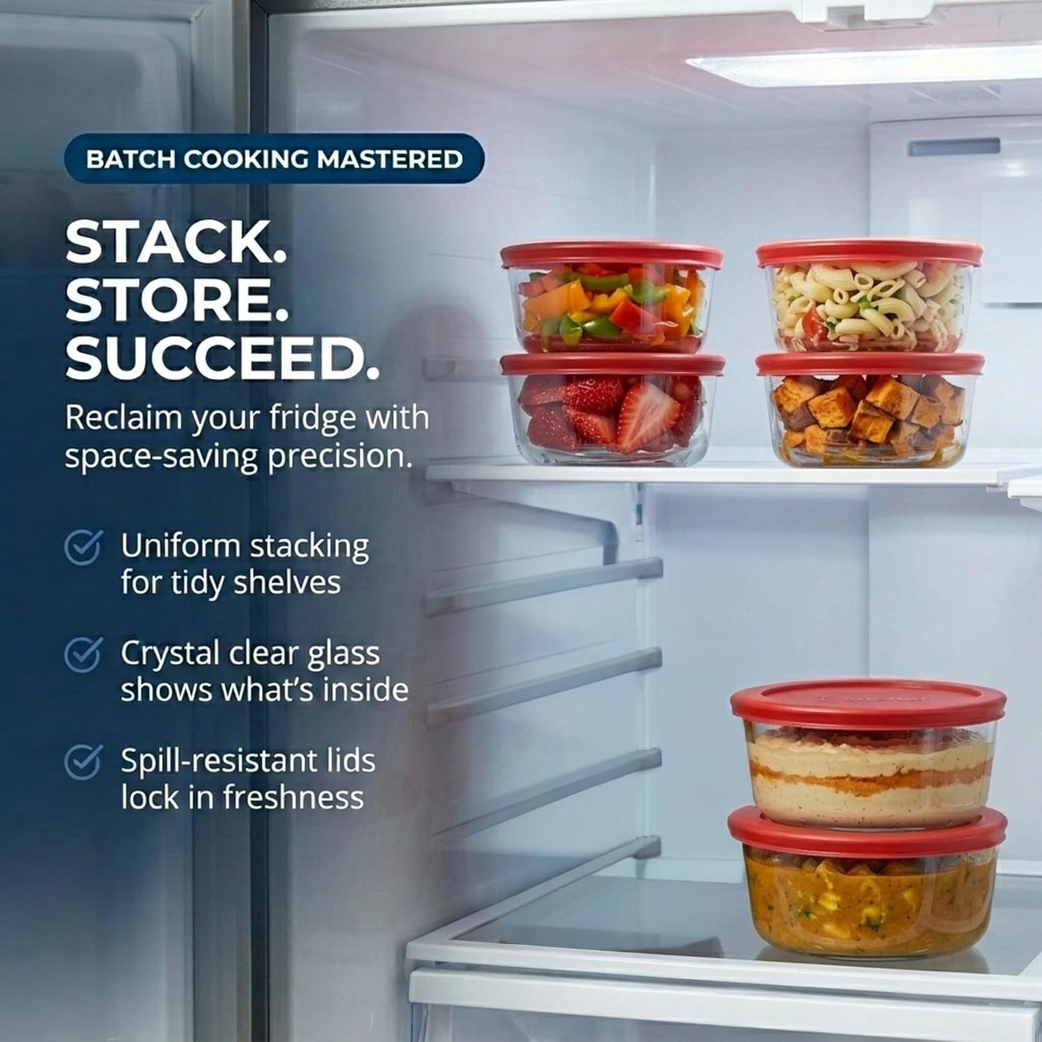 Anchor Hocking® 6pc Set w/Red Snugfit Lids