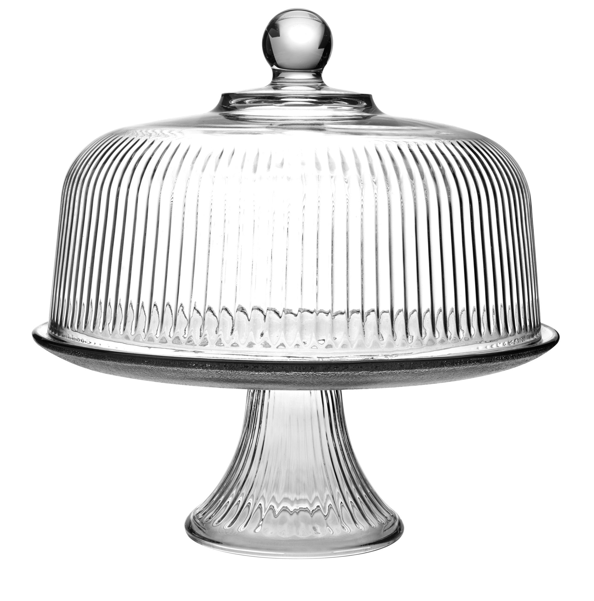 Anchor Hocking® Monaco 2 Pc Ribbed Cake Stand w/Domed Lid