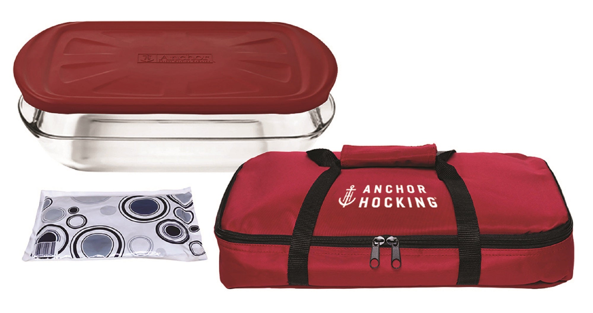 Anchor Hocking® Essentials 4 Pc Bake N Take Set-Cherry