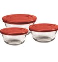 Anchor Hocking® Mixing Bowl 6 Pc Set w/Cherry Lids (1.4L, 2.35L, 3.85L)