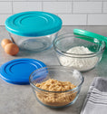 Anchor Hocking® Mixing Bowl 6 Pc Set w/Multi Colour Lids (1.4L, 2.35L, 3.85L)