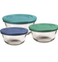 Anchor Hocking® Mixing Bowl 6 Pc Set w/Multi Colour Lids (1.4L, 2.35L, 3.85L)