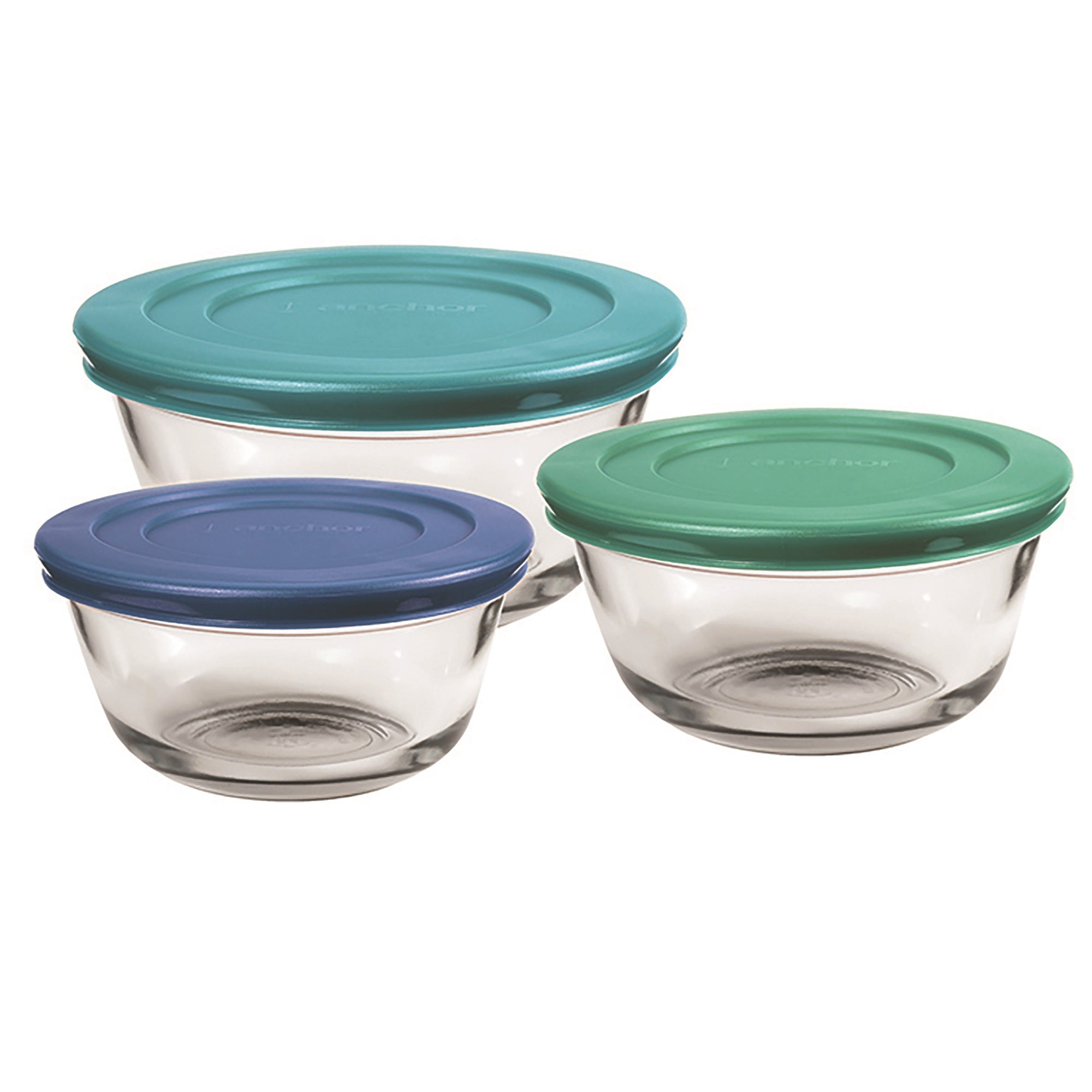 Anchor Hocking® Mixing Bowl 6 Pc Set w/Multi Colour Lids (1.4L, 2.35L, 3.85L)