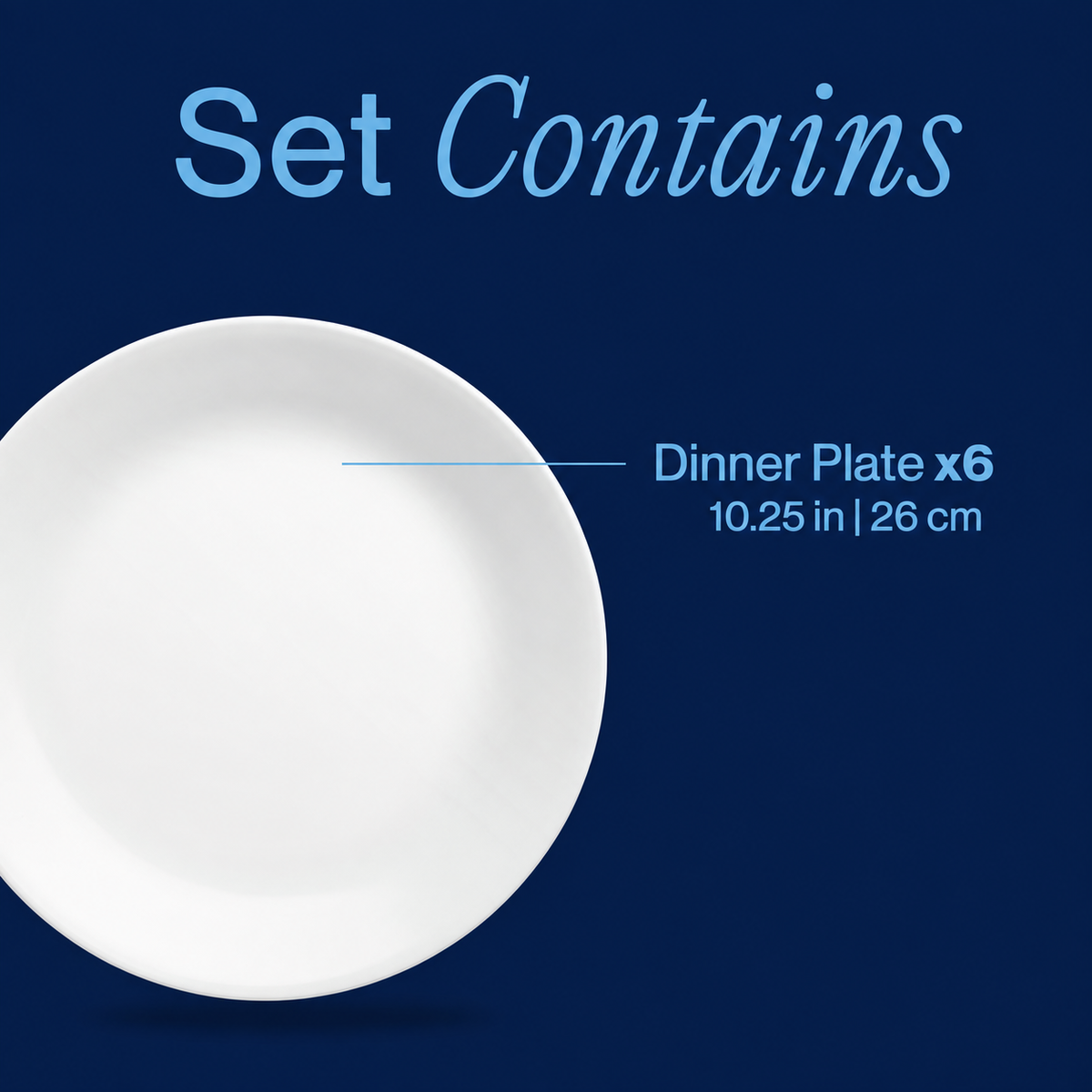 Corelle® Winter Frost White Dinner Plate 26cm-6 Pack-DTCM