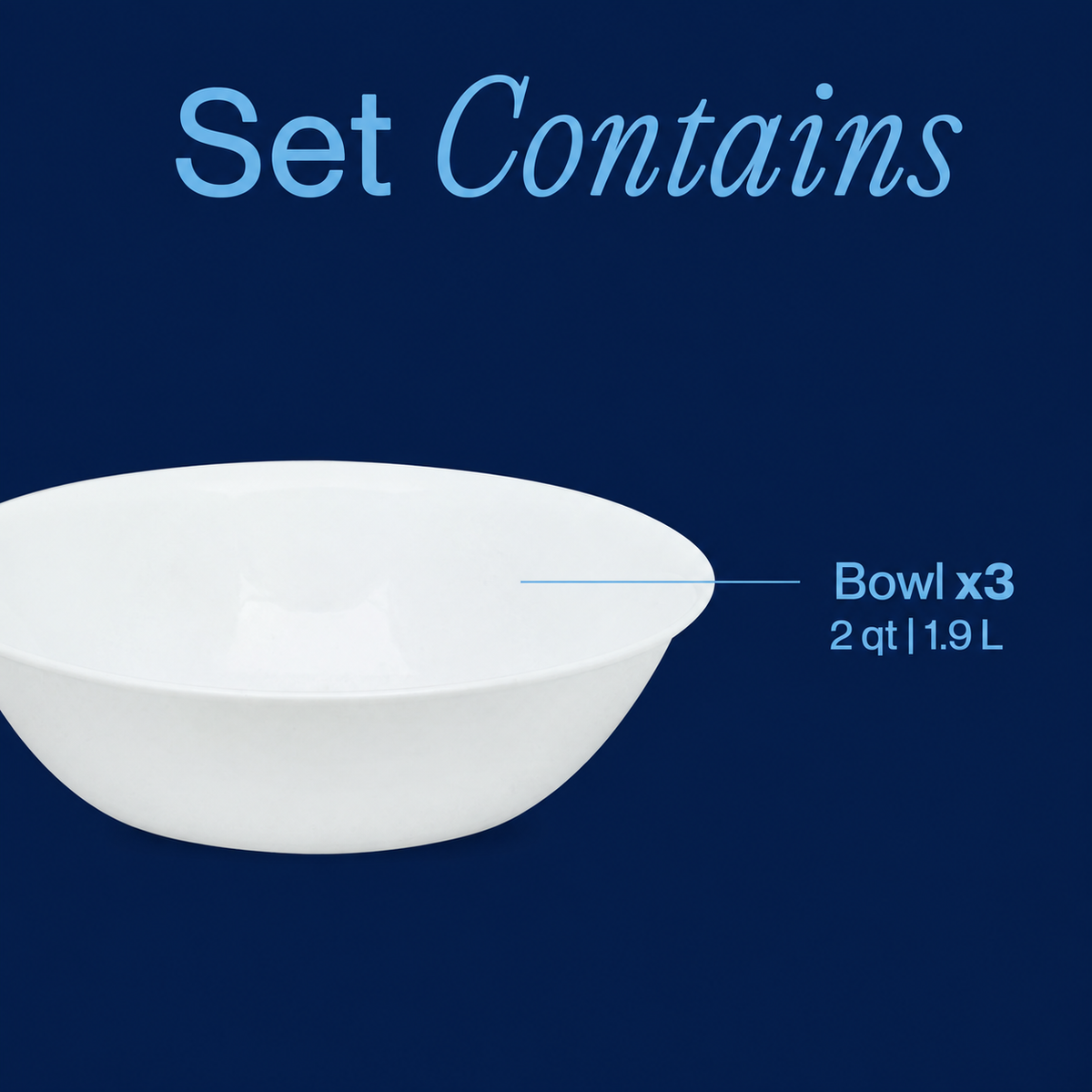 Corelle® Winter Frost White Serving Bowl 1.9L-3 Pack-DTCM
