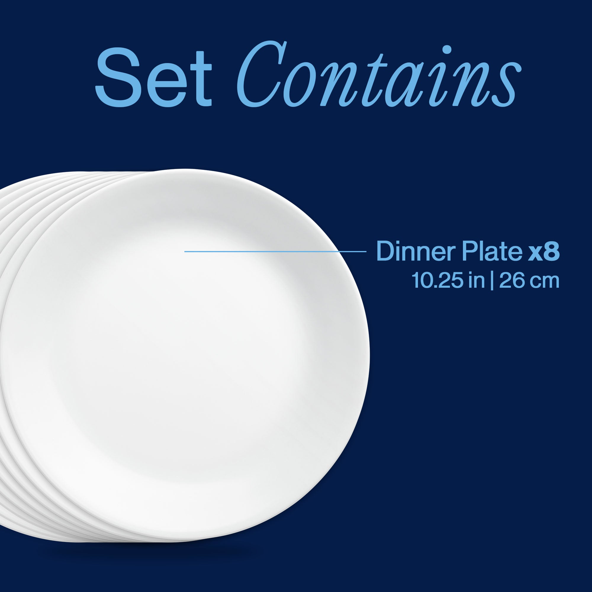 Corelle® Winter Frost White Dinner Plate 26cm-8 Pack
