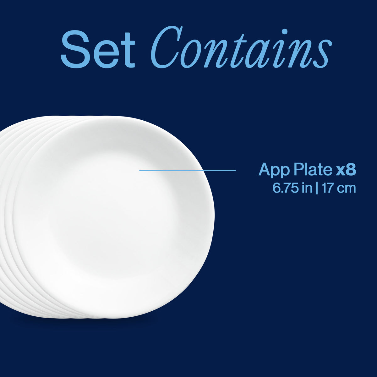 Corelle® Winter Frost White Side Dish 17cm-8 Pack-DTCM