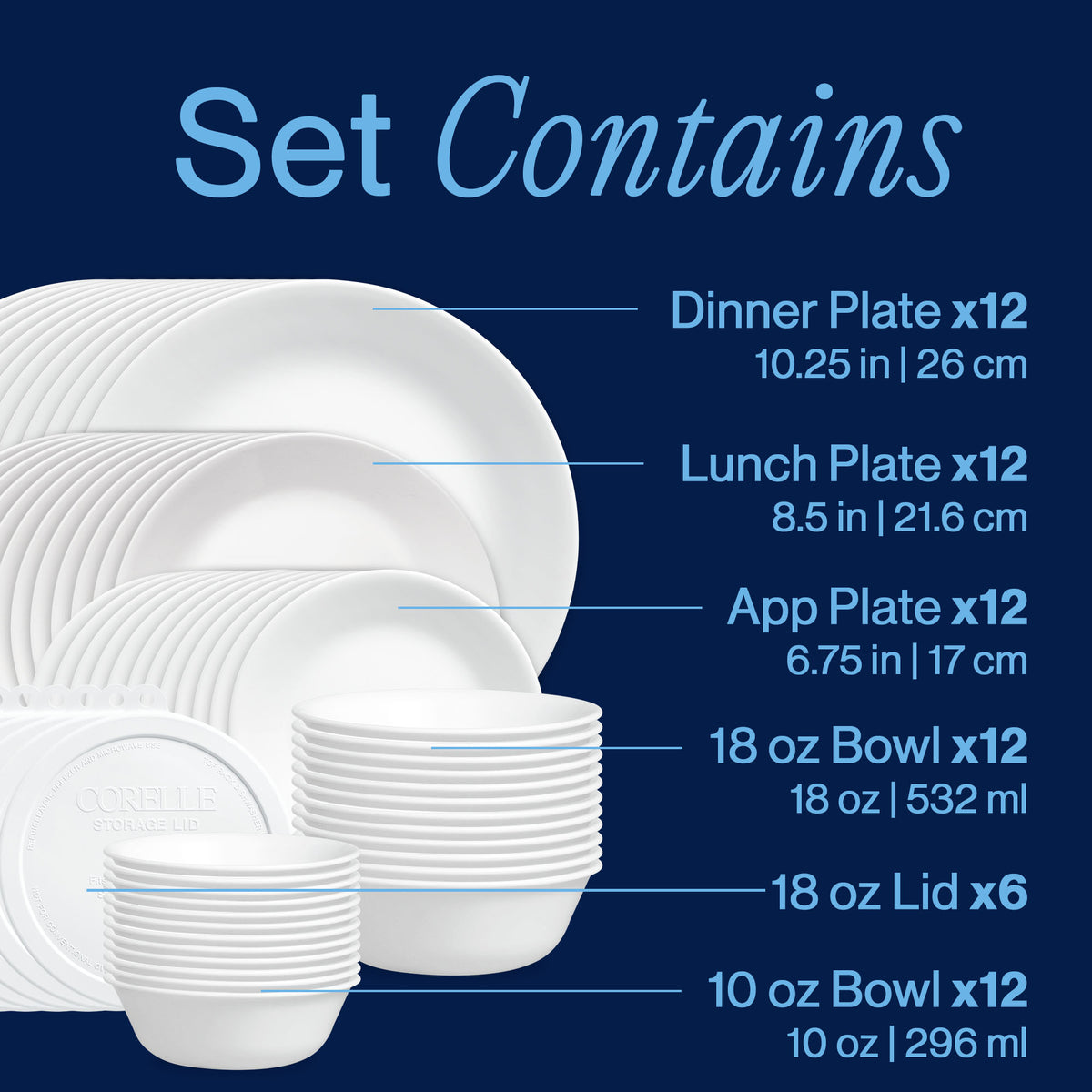 Corelle® Winter Frost White 66 Piece Dinner Set