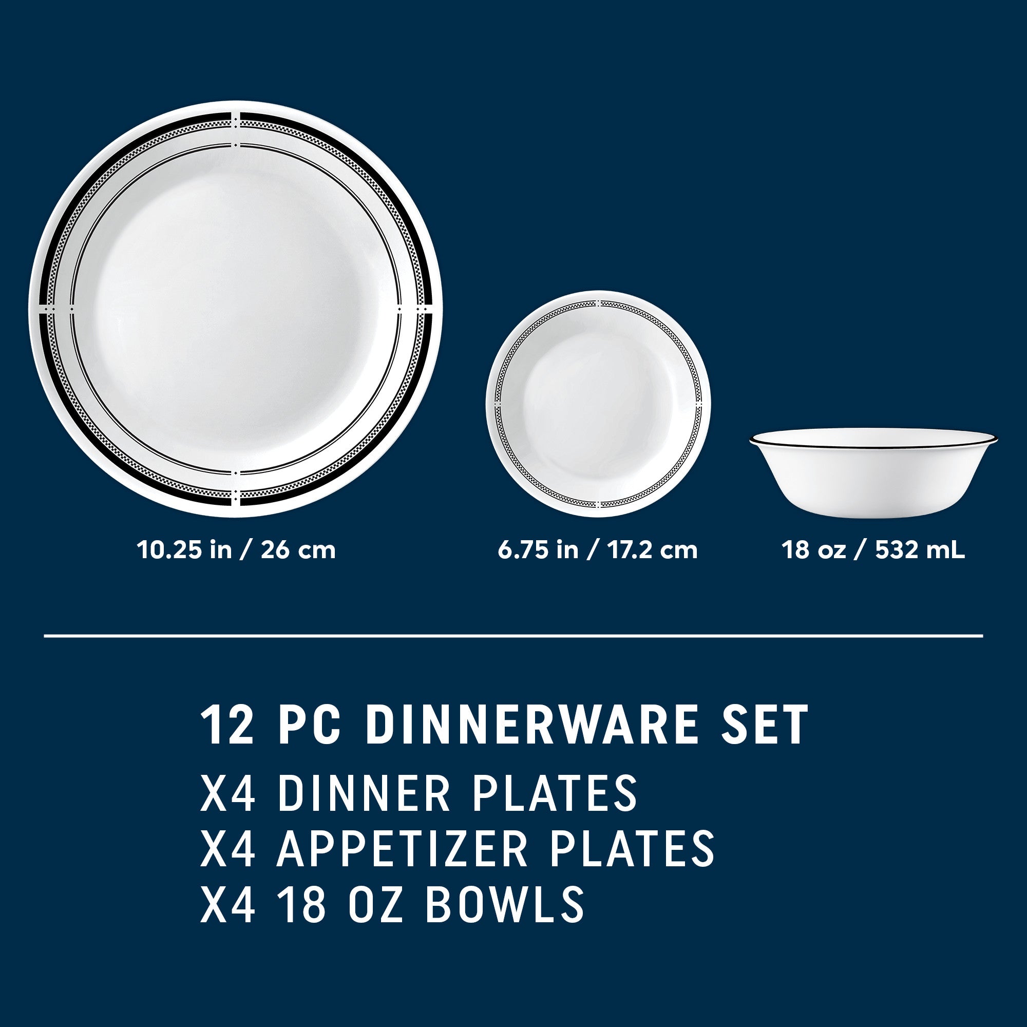 Corelle® Brasserie 12 Piece Dinner Set
