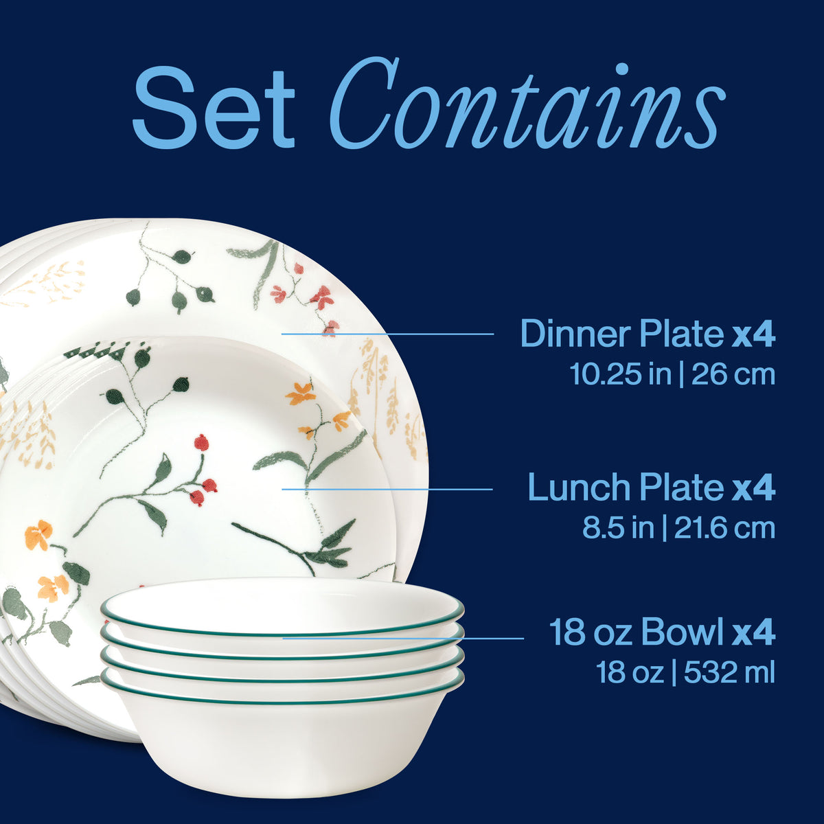 Corelle® Wildflower 12 Piece Dinner Set