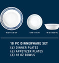 Corelle® Acadia 18 Piece Dinner Set