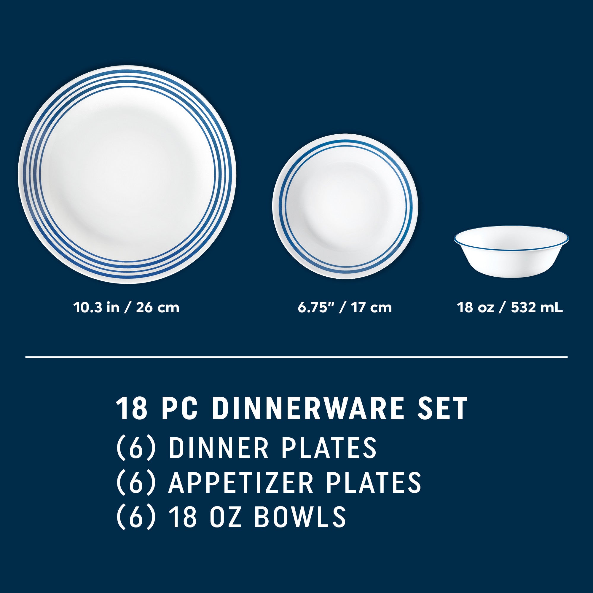 Corelle® Laila 18 Piece Dinner Set