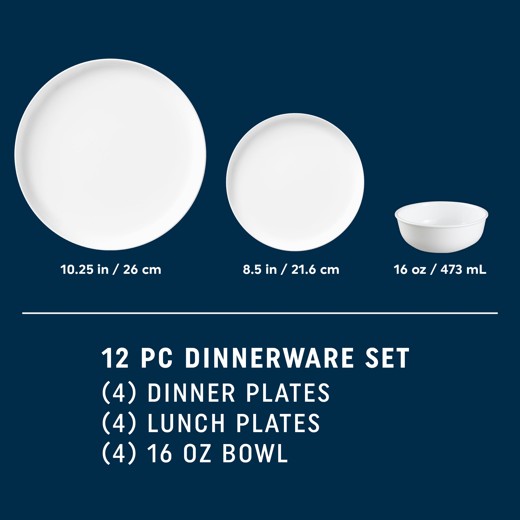 Corelle® Modern Round 12 Piece Dinner Set