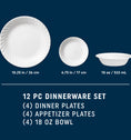Corelle® Enhancements 12 Piece Dinner Set