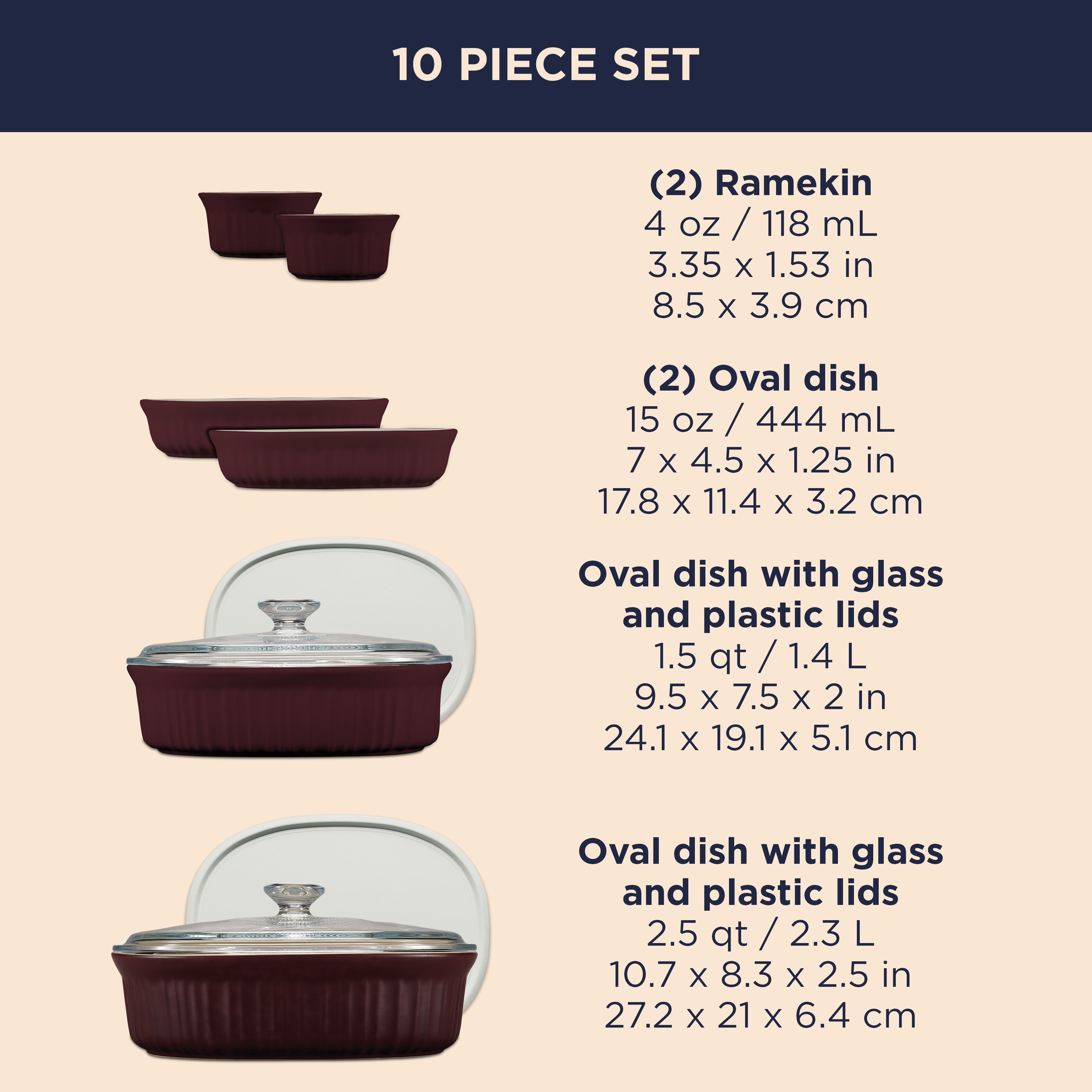 Corningware® FW Colors 10 Piece Set Cabernet