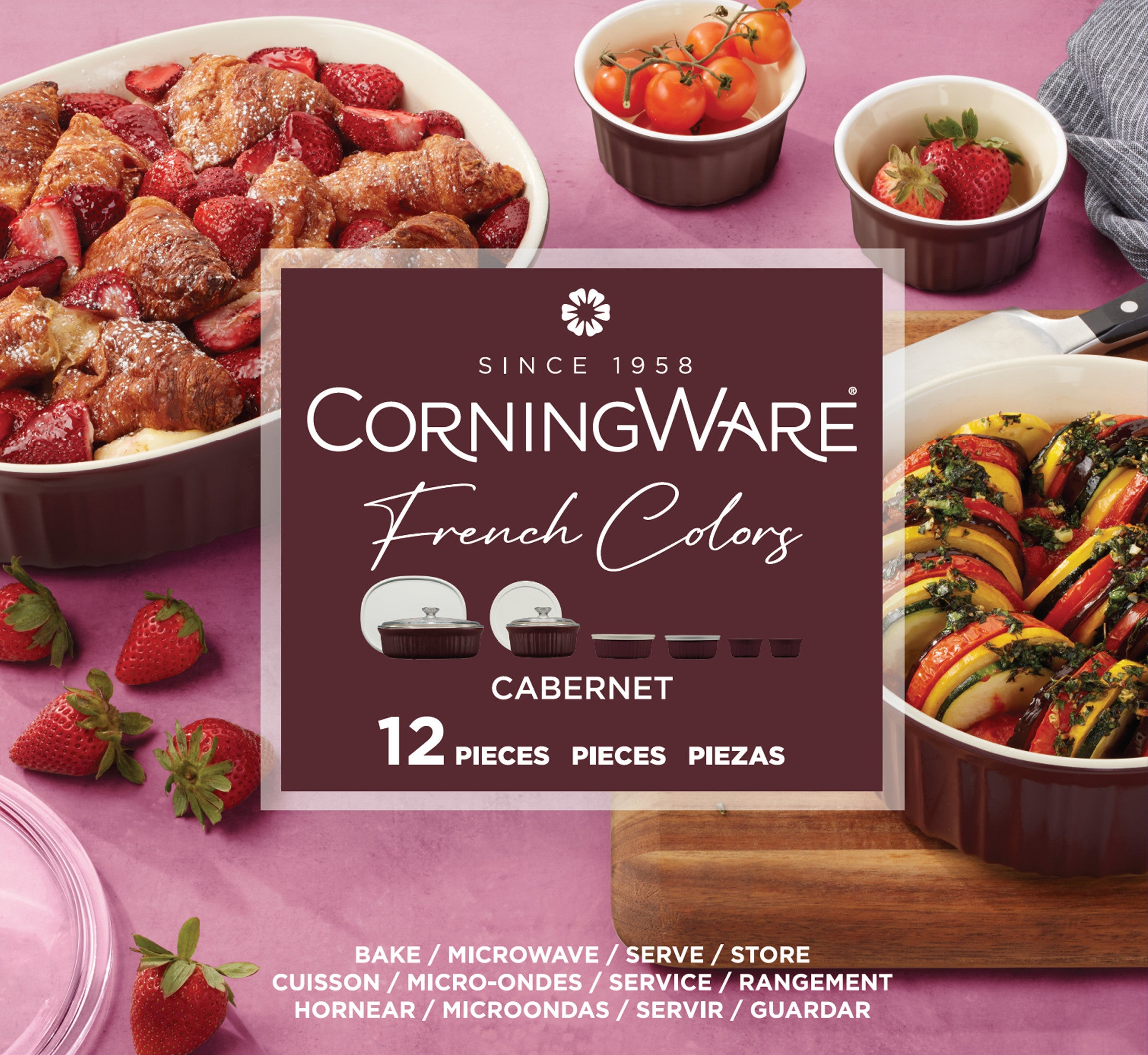 Corningware® FW Colors 12 Piece Set Cabernet