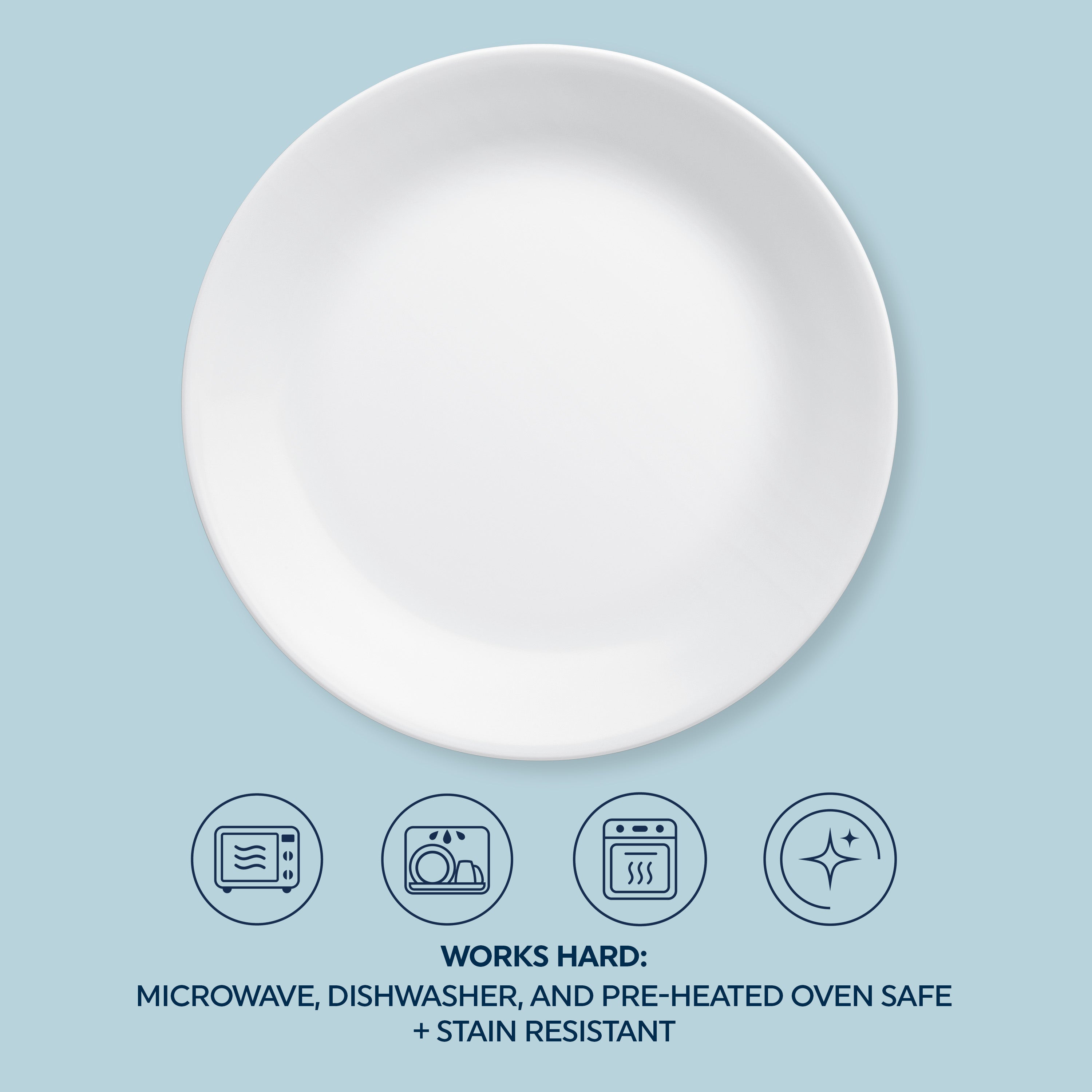 Corelle® Winter Frost White Lunch Plate 21.6cm-6 Pack-DTCM