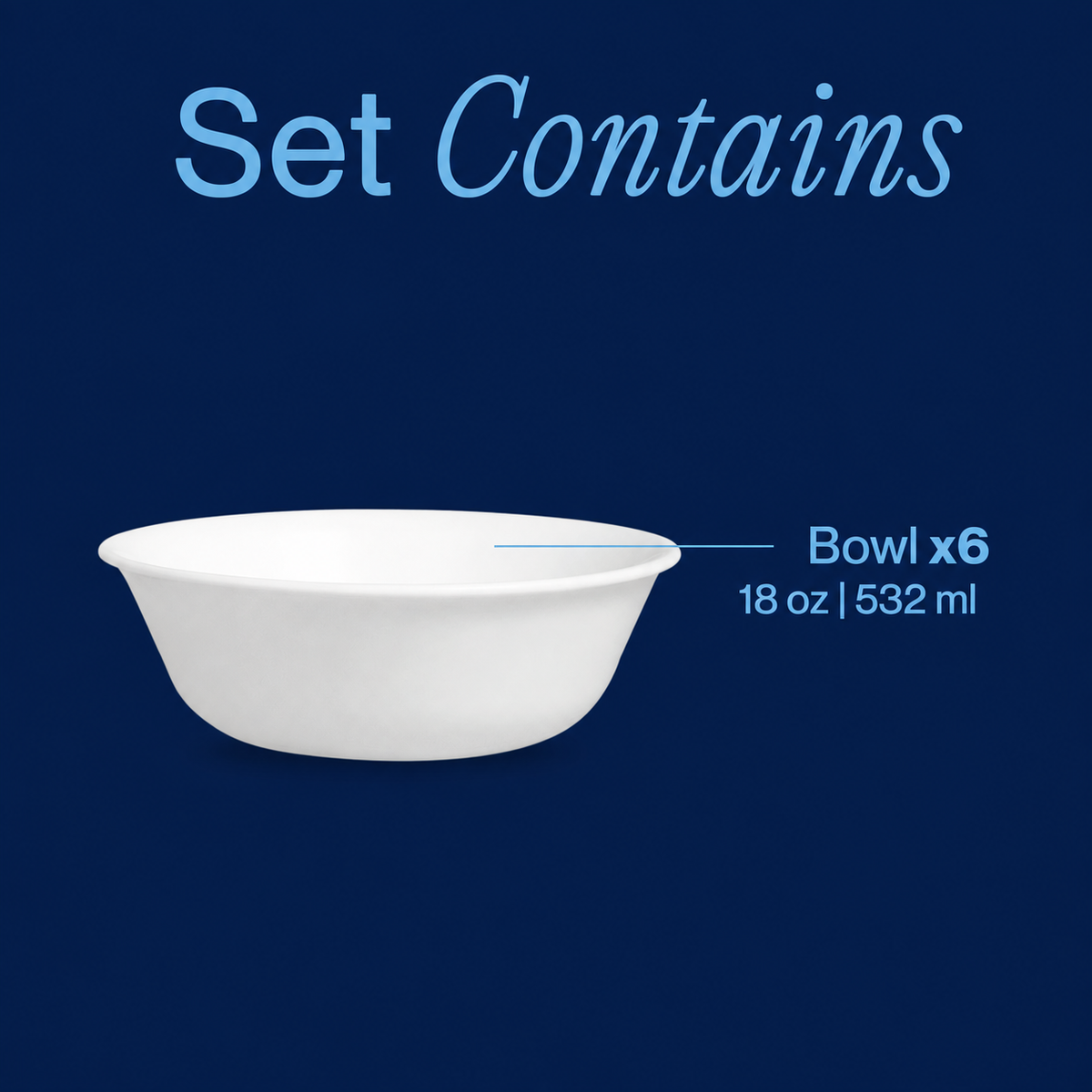 Corelle® Winter Frost White Soup Cereal Bowl 532mL-6 Pack-DTCM