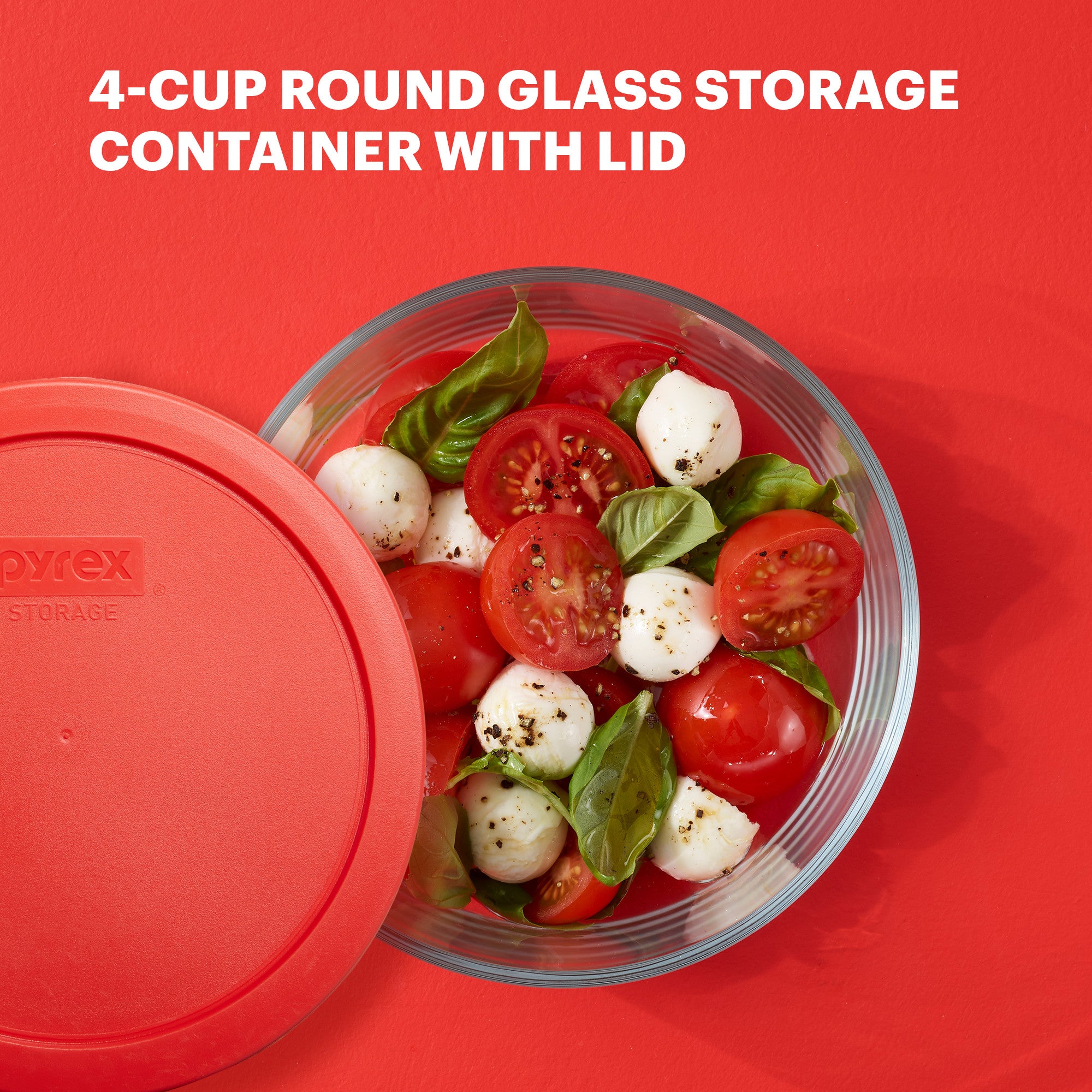 Pyrex® Storage Red 4 Cup Round
