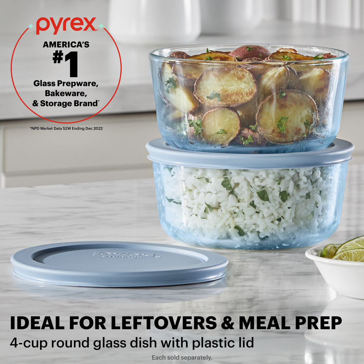 Pyrex® Colors Simply Store Storage 4 Cup-Blue